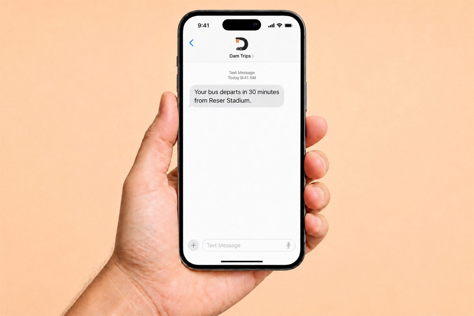 Bus departure alert on phone